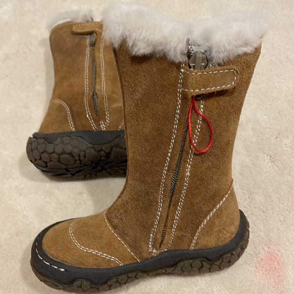 Naturino kids camel suede shearling toggle boots size 24 Italian - Picture 3 of 5